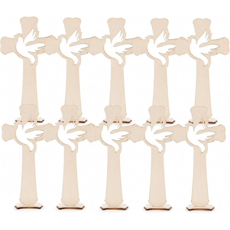 Oud Wood Chip - Wooden Peace Dove Cross Slices 10cm